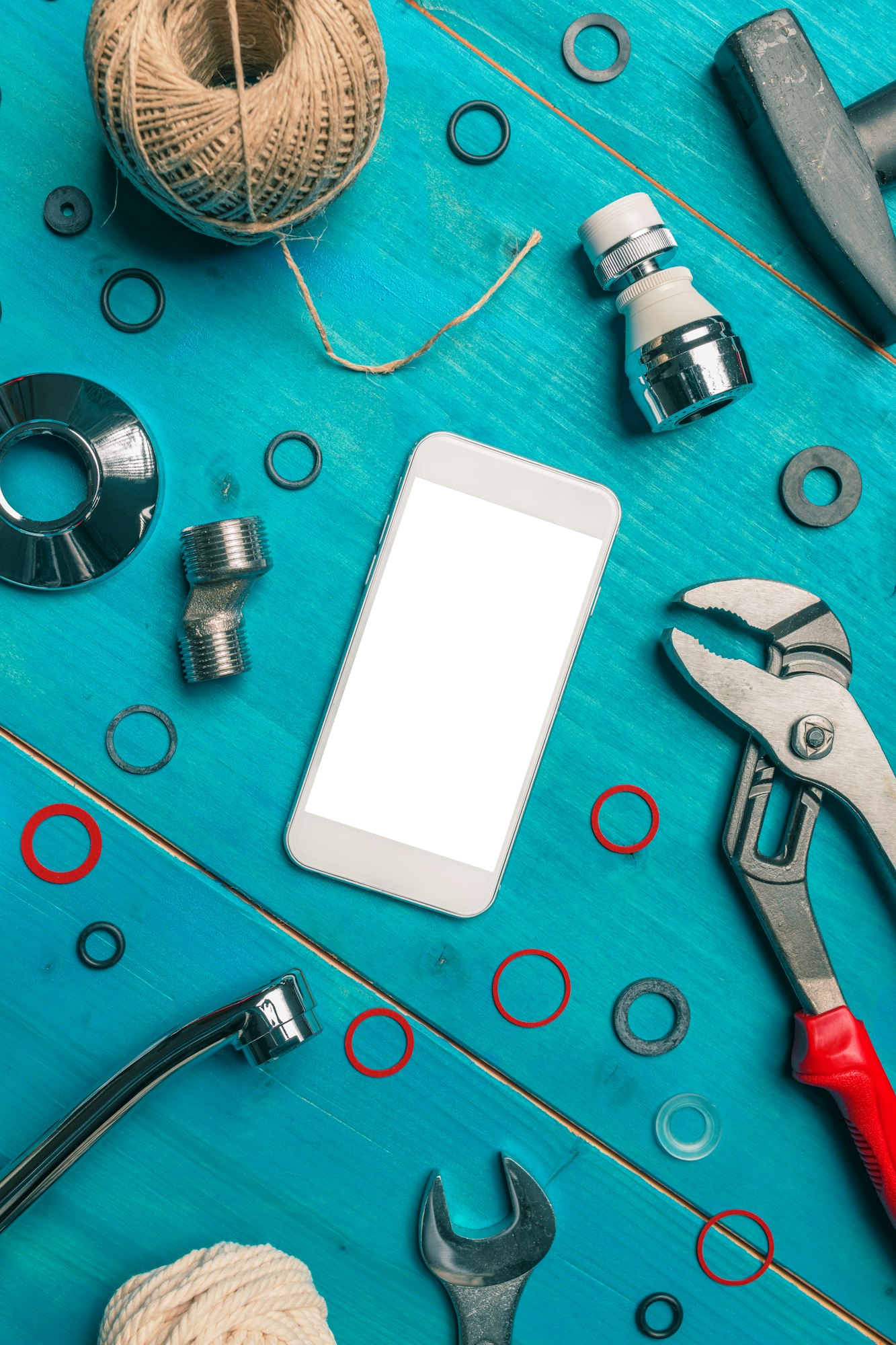Plumbing DIY tutorial app smartphone mock up
